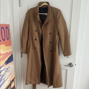 MANGO Camel Double-Breasted Coat